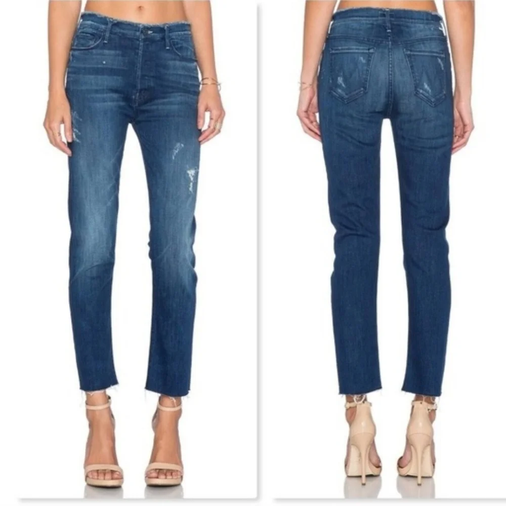 Mother Double Fray Vagabond‎ Jeans in Take The Edge Off Size 30 Distressed USA
